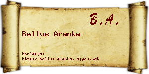 Bellus Aranka névjegykártya